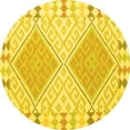 thumbnail image 1 of Ahgly Company Indoor Round Southwestern Yellow Country Area Rugs, 6' Round, 1 of 4