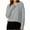 Gray, variant on Womens Tops Long Sleeve Waffle Round Neck Knitted Splicing Shirts Casual Summer Trendy Blouses Cute T-Shirts Outfits Clothes Gray M,Blouse for Women