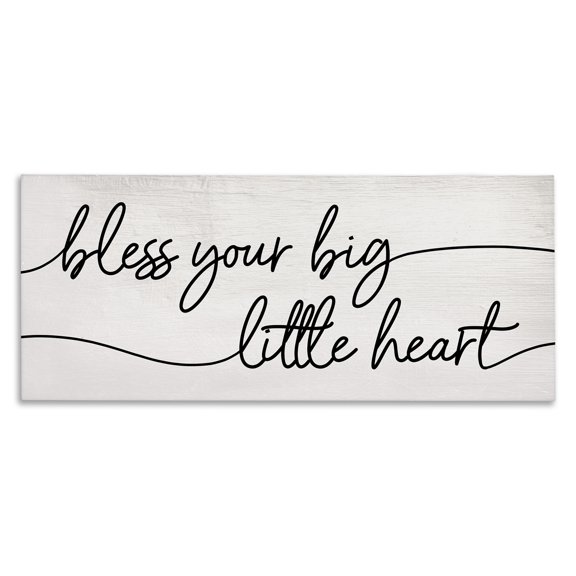 Stupell Industries Shabby Chic Your Big Little Heart Phrase Soft Country Script Canvas Art, 30 x 13, by Lil' Rue