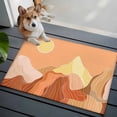 thumbnail image 5 of Mountain Line Bathroom Rug Washable 2x3 Entryway Rug Non Slip Boho Minimalist Landscape Art Sun Orange Front Door Mat Low Pile Indoor Doormat Throw Floor Carpet for Kitchen Bedroom Entrance, 5 of 7