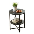 thumbnail image 5 of IVV 2-Tier Round Side Table w/ Black Metal Frame and MDF Shelf, Modern Accent End Table for Living Room, Bedroom, Balcony, Patio, 5 of 7