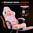 thumbnail image 4 of MAYEERTY Video Game Desk Chair - Ergonomic Computer with Footrest and Comfy Lumbar Support, PU Leather Recliner with Headrest, Fixed Up Armrest,, 4 of 5