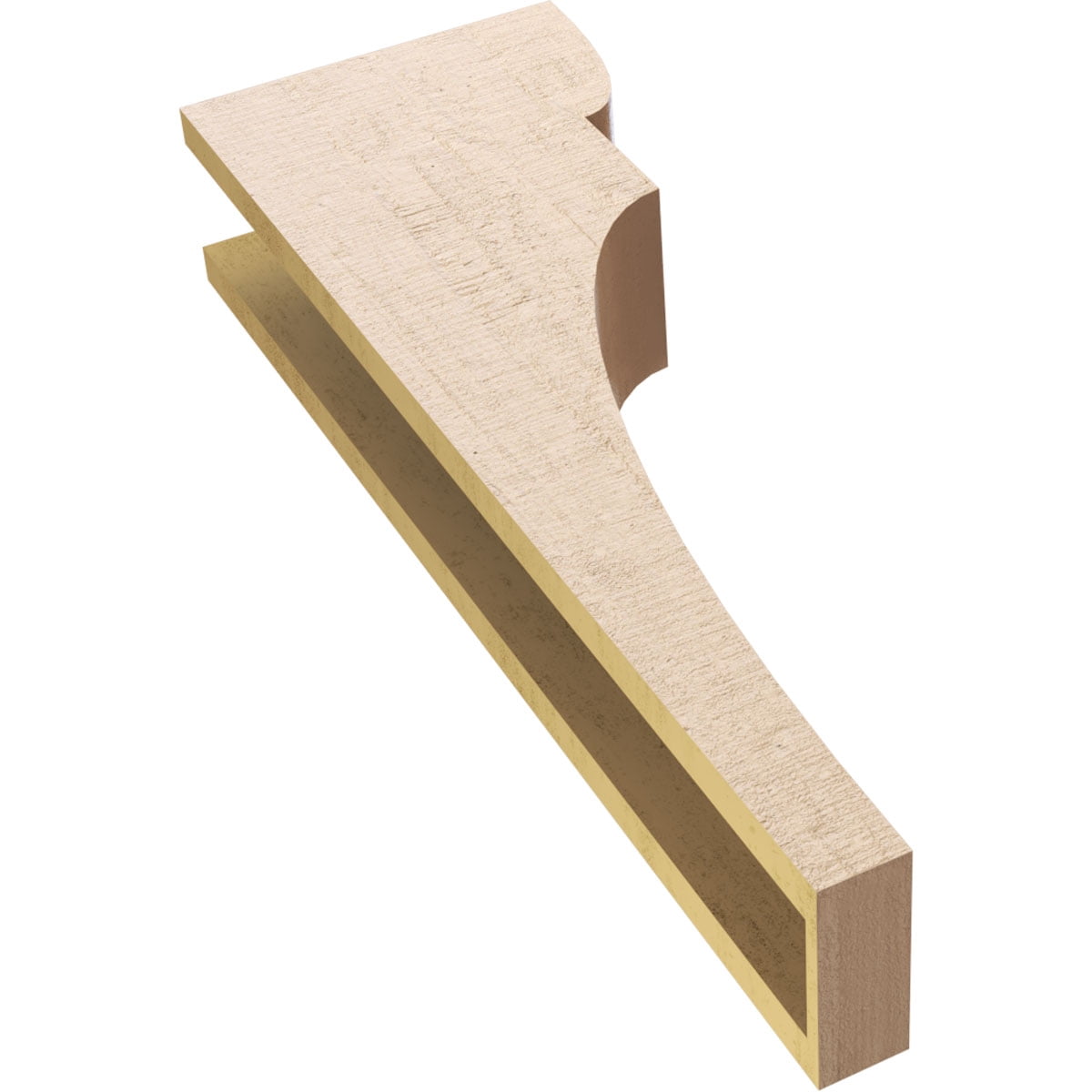 5"W x 10"D x 30"H Thin Yorktown Rough Cedar Woodgrain TimberThane Corbel, Primed Tan