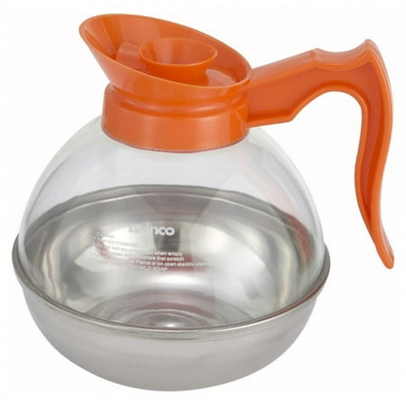 

Winco CD-64O Decaf Coffee Decanter with Orange Handle 64 oz.