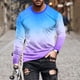 thumbnail image 1 of Blusas y camisas de manga larga con cuello redondo para hombre, blusas casuales de cuello redondo y manga larga, camisetas estampadas, blusas para hombre, 1 of 5
