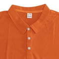 thumbnail image 6 of Polo Shirts for Men Casual Short Sleeve Cotton Pique Buttons down Golf Shirts Quick Dry Classic Fit Performance solid T-Shirt Saffron XL, 6 of 9