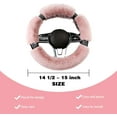 thumbnail image 5 of Fluffy Steering Wheel Cover for Women with Bling Crystal Diamond, Warm & Anti-Slip Plush Fur, Universal Fit for 14.5-15 Inch Steering Wheels, 5 of 10