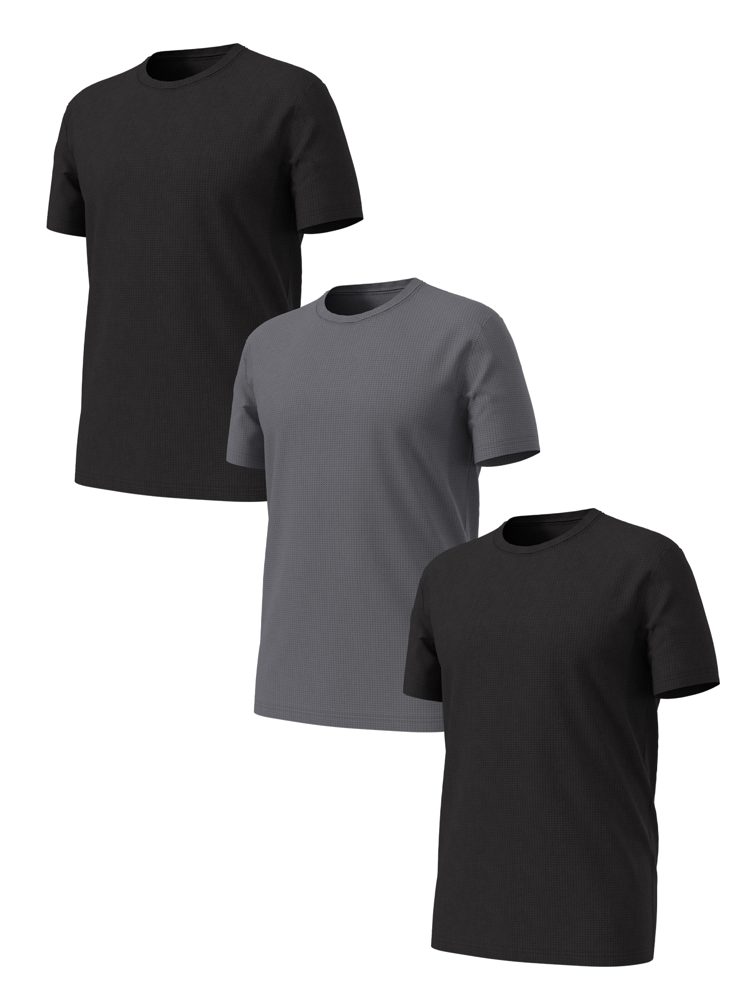 Athletic Works Men's Ultra Lite Mesh Crew Tee, 3-Pack, Sizes S-2XL