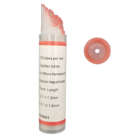 Kits Clear Target Id Vials GSC International 50003 Glass Capillary Tubes, 75mm Length, Open on Both Ends, Sodium-Heparinized, Vial of 100 ()