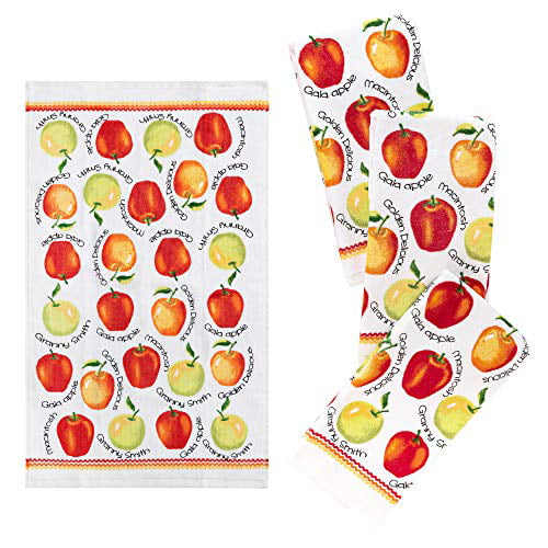 Sweet Pineapple Franco Kitchen Designers Soft and Absorbent Cotton Towels with Pot Holders and Oven Mitt Linen Set 15 x 25 