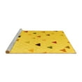 thumbnail image 2 of Ahgly Company Machine Washable Indoor Square Solid Yellow Modern Area Rugs, 4' Square, 2 of 4