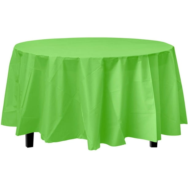 Crown Display Bulk Premium Plastic Disposable 84 Inch Round Tablecloth Lime Green Table Covers 12 Pack Com Crown Display Bulk Premium Plastic, 120 Inch Round Plastic Table Covers