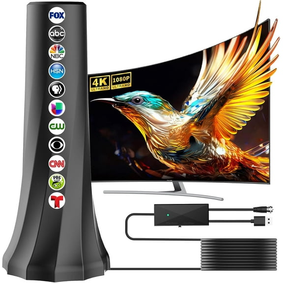 2025 TV Antenna Indoor for Smart TV with Amplifier Signal Booster,HDTV Antenna for Local Channels 1000  Miles Range,Digital Antenna Supports 4K 8K 1080 Outdoor Antenna 25FT Coax Cablel