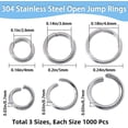 thumbnail image 2 of 1 Box 3000Pcs Stainless Steel Jump Ring Silver Open Jump Rings Small Hypoallergenic Round Single Loop Connector Metal Jump Rings for Jewelry Making Supplies Necklaces Bracelet Earrings DIY grey, 2 of 6