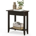 thumbnail image 1 of Gymax 2-Tier End Table Irregular Narrow Sofa Side Nightstand w/ Storage Shelf Espresso, 1 of 9