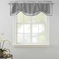 thumbnail image 2 of Grey Geometric Tie Up Valance Curtains for Windows, Kitchen Curtains Window Shades, Bohemia Tribal Farm Tribal Patterned Light Filtering Roman Curtain Valances for Bedroom/Bathroom/Cafe 54"x18", 2 of 9
