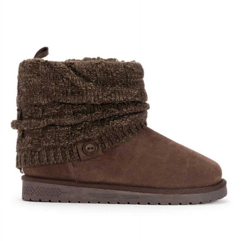 Essentials by MUK LUKS Women s Faux Fur Lined Laurel Booties Walmart