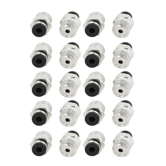 20pcs 1/4" PT Tube 4mm Push In Joint Pneumatic Straight Connector Quick Fittings