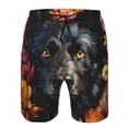 thumbnail image 3 of Fotbe Colorful Floral Black Dog Trajes de Baño Estampados para Hombre, Shorts de Verano de Secado Rápido, Ropa de Playa, Bañadores-Large, 3 of 5