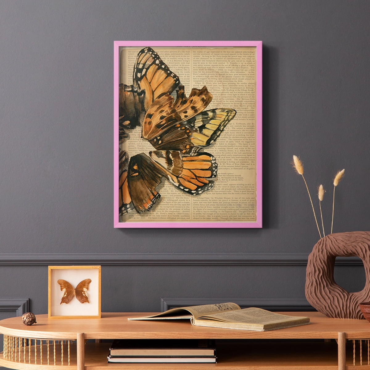 Winged Wreath I Framed Print - Solid Wood in Single Picture Frame Solid Wood 2 Framed Print