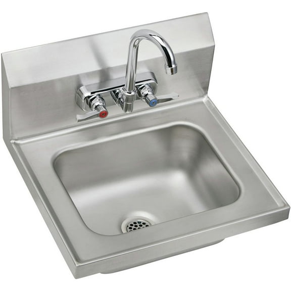 Elkay CHSB1716C 16-3/4 in. x 15-1/2 in. x 13 in., Single Bowl Wall Hung Handwash Sink Kit (Stainless Steel)