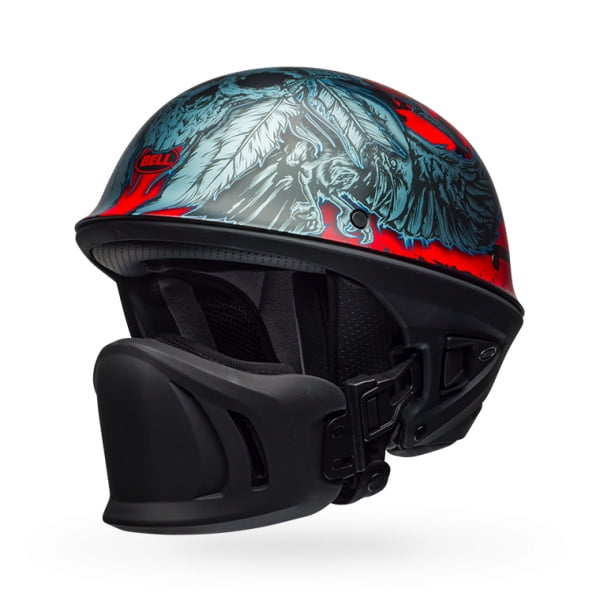 Bell Rogue Half Size Motorcycle Helmet (Airtrix Matte Black/Red/Titanium, XX-Large) - Walmart