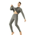 thumbnail image 2 of Hogleaql Mens 2 Piece Fleece Lined Thermal Underwear Set, Underwear Base Layer Cre Wneck Long Sleeve Shirt Pants Set Insulated Pjs Soft Trendy Cotton Loungewear Dark Gray L, 2 of 4
