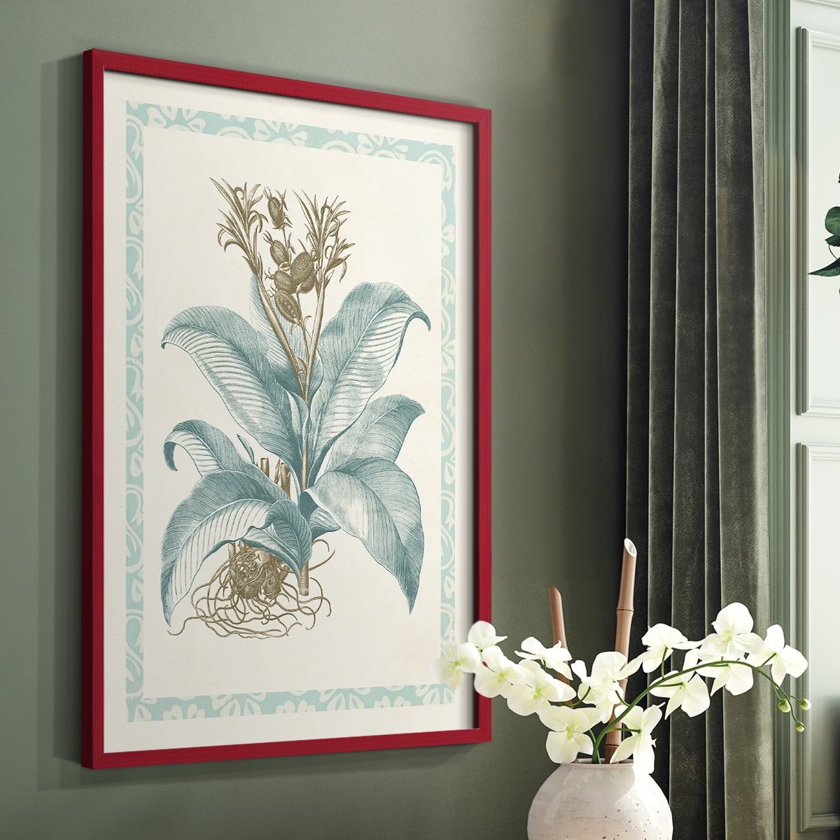 Willow Blue Besler III Framed Print - Solid Wood in Single Picture Frame Solid Wood 2 Framed Print
