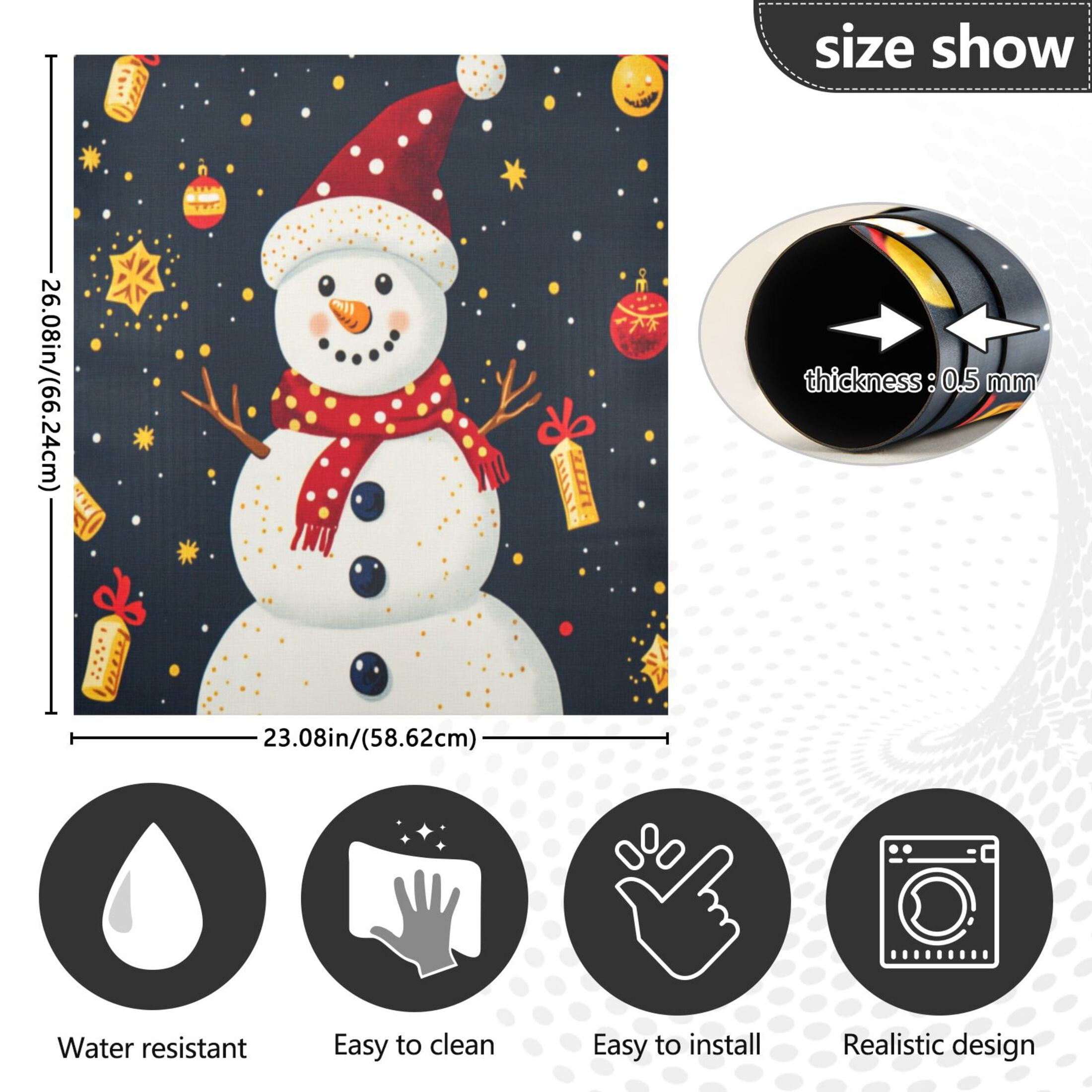 Dishwasher Magnetic Sticker 23x26 Inch Refrigerator Magnetic Sticker Washing Machine Magnetic Sticker Kitchen Panel Magnetic Sticker Home Decor Beautiful Scarf Snowman