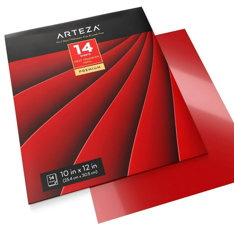 Arteza Heat Transfer Vinyl, Red, 10x12 Sheets - 14 Pack : Target
