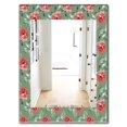 thumbnail image 3 of DESIGN ART Designart 'Green Flowers 1' Traditional Mirror - Frameless Printed Wall Mirror 23.7 in. wide x 31.5 in. high, 3 of 5