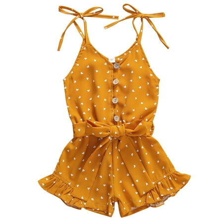 

LisenraIn Toddler Kid Baby Girl Strap Romper Jumpsuit Bodysuit Shorts Outfit