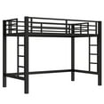 thumbnail image 4 of Bellemave Metal Twin XL Loft Bed, Heavy Duty Loft Bed Frame with 2 Build in Ladder and Full Length Guardrail, Loft Beds Twin XL with Large Under-Bed Space, Easy to Assemble-Black, 4 of 8