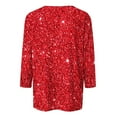 thumbnail image 3 of Womens Blouses Women's Elegant Tops New Year's Aesthetic Blouse Long Sleeve Shirts Modern Glitter Shirt Festive Top Long Sleeve Shirts for Women, 3 of 4