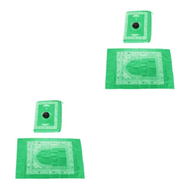 Alfombra de Oración Musulmana Jumpingount Esteras Trenzadas Portátiles Verde Claro Tipo 1 2Conjunto