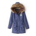 thumbnail image 2 of Abrigo grueso de talla grande con capucha, chaqueta de algodón de longitud media a larga, abrigo de ante de pelo de cordero, chaqueta de algodón para mujer, 2 of 6