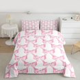 thumbnail image 2 of Manfei White Pink Bowknot Bedding Comforter Set for Kids, Cartoon Princess Ribbon Twin Comforter Sets, Fairy Tale Reversible Bedding Set, Super Cozy Room Decor, 2pcs, 2 of 8