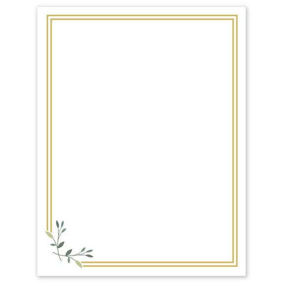 Avery 8.5" x 11" Cards, Gold Double Border with Florals, 10 ct