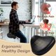 thumbnail image 2 of Taburete ergonómico YEEZEE con ruedas y cojín, color negro, 2 of 9