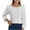 White, variant on ShomPort 3/4 Sleeve Tops for Women Summer Scoop Neck Tunic Tops Casual Solid Color Work Shirts Pullover