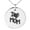 Silver, variant on Black Stainless Steel Pixel I Heart Mom Small Medallion Circle Charm Pendant Necklace