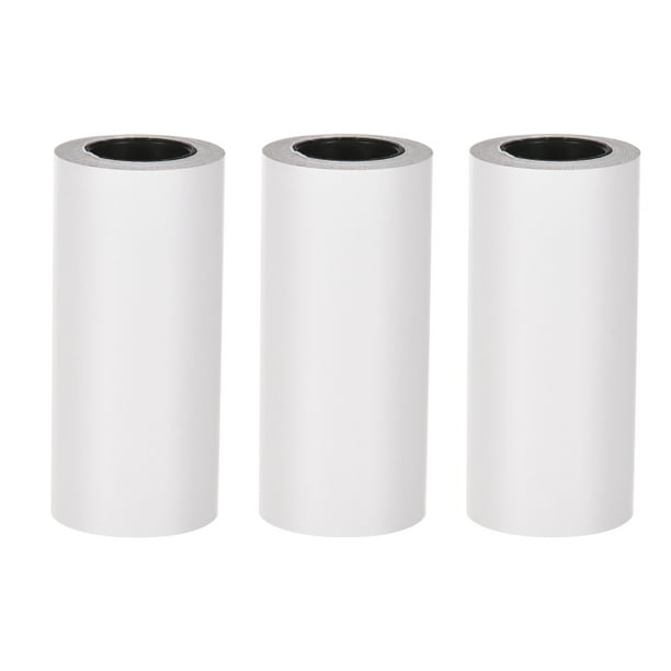 Yeacher 3 Rouleaux de Papier Thermique Auto-Adhésif Rouleau de Papier  Collant Blanc Sans BPA 57x30mm 