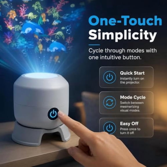 2026 Dynamic 360° Rotating Ocean Wave Projector Night Light, HD Galaxy Starry Ceiling Light for Bedroom, Meditation, Relaxing Room Decor, Plug & Play USB Lamp