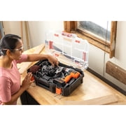 مثقاب لاسلكي Black+decker 20v، مجموعة أدوات كهربائية مكونة من 6 قطع، بطارية وشاحن متضمنان (bdcdmt1206kitc)