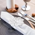 thumbnail image 6 of 12PCS Napkin Rings w/ Hollow Out Flower Napkin Holder Adornmen Stainless Steel, 6 of 15