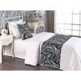 thumbnail image 2 of Abstract Boho Bed Runner Set, Modern Neutral Colors Tentacles Look Pattern Geometric Print, Decorative Bedding Scarf & a Pillow Sham for Hotels Homes, Twin, Charcoal Grey and Pale Grey, by Ambesonne, 2 of 3