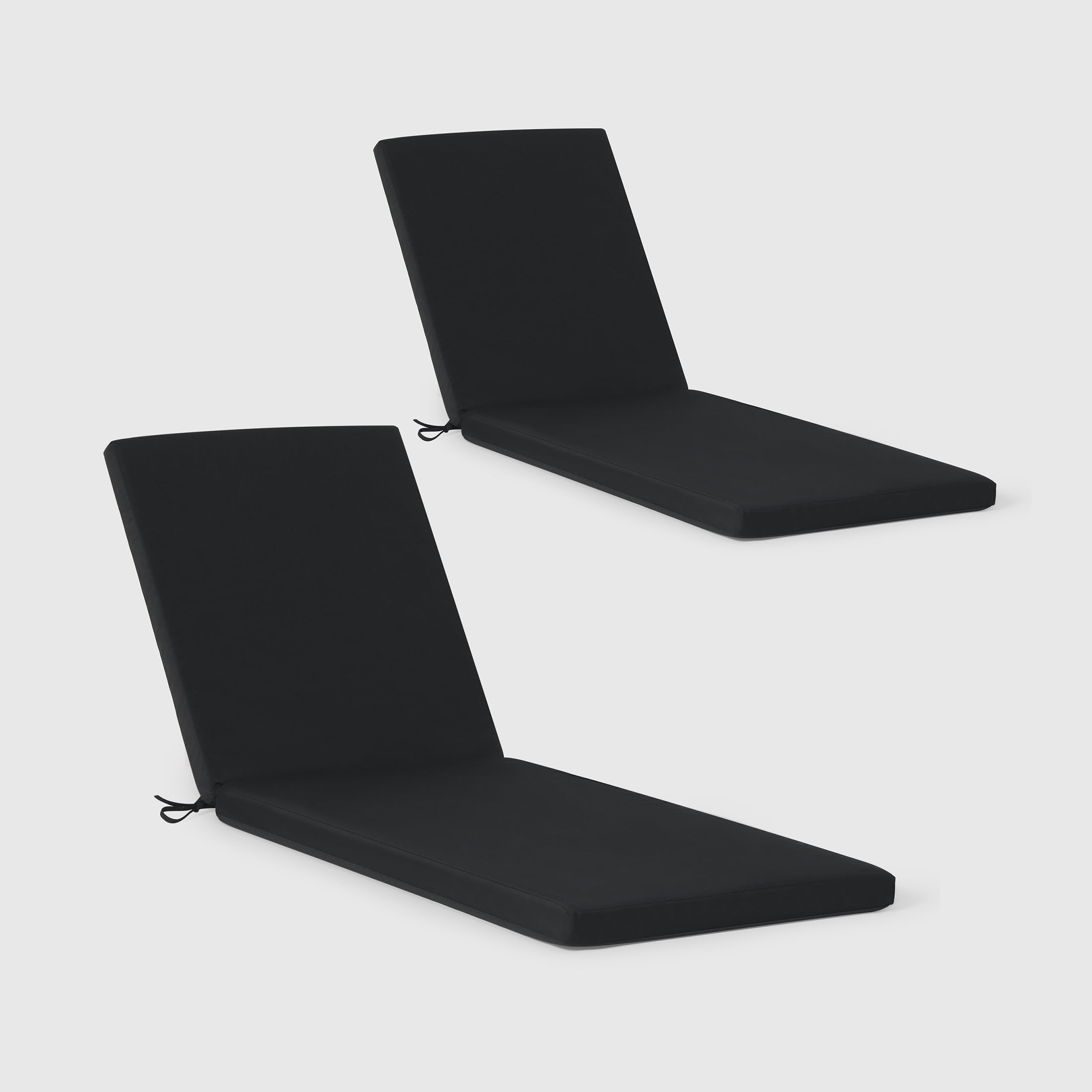 WestinTrends Solace Outdoor Chaise Lounge Chair Cushions Set of 2, 78" x 23", Black