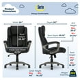 thumbnail image 3 of Serta Garret Executive Office Chair, Ergonomic Lumbar Support, Semi-Plush Cushion, Body Pillows, Black, 3 of 18