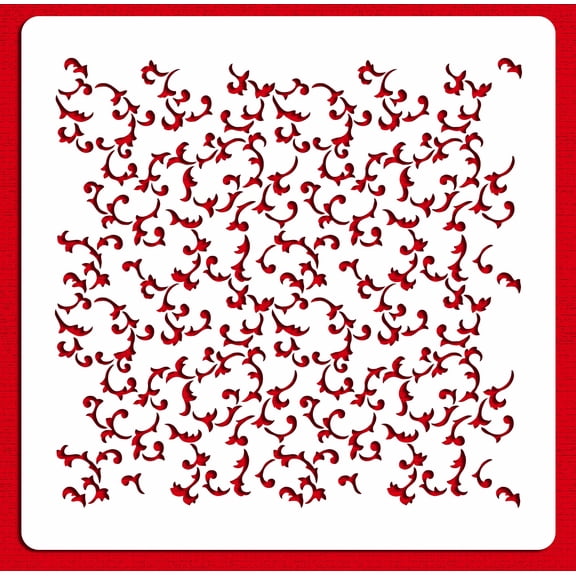 Designer Stencils Provincial Scroll Cake Stencil, Beige/semi-transparent