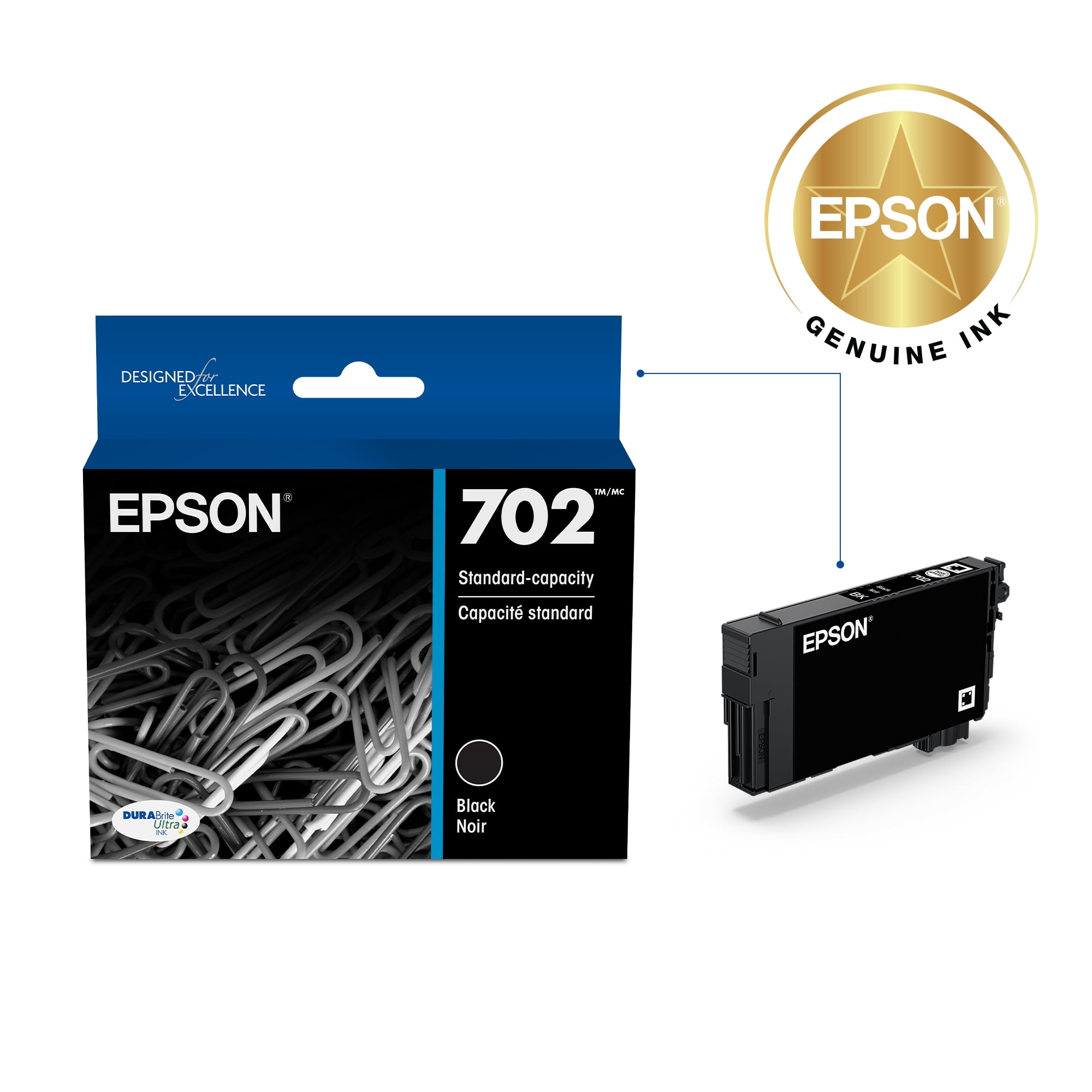 EPSON T702 DURABrite Ultra Genuine Ink Standard Capacity Black Cartridge